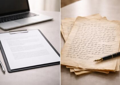Comparatif : modèle gratuit de testament en PDF vs testament écrit à la main
