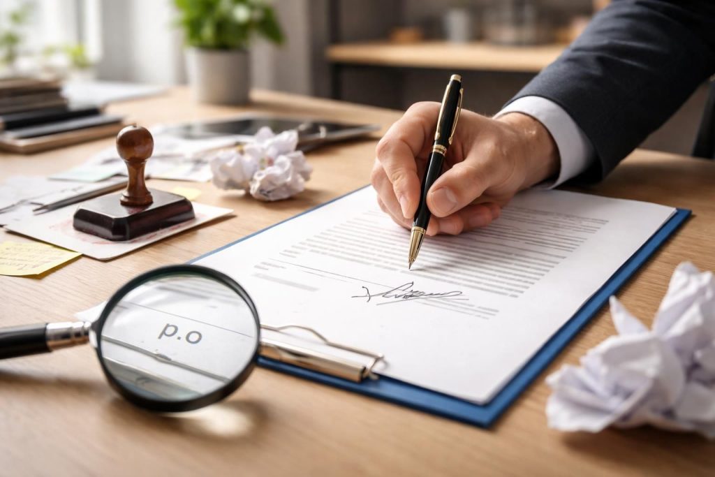 Signification p.o pour signature : les erreurs courantes à éviter